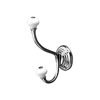 Devon&Devon Chelsea Крючок двойной, подвесной, цвет: хром/белый