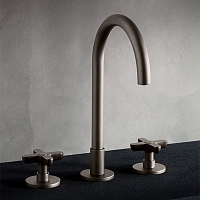 Fantini Icona Classic Смеситель для раковины, 3 отверстия, цвет: матовая оружейная сталь