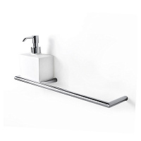 3SC Guy Полотенцедержатель и дозатор, 40см., слева, подвесной, композит Solid Surface, цвет: белый матовый/хром