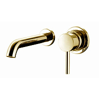 Bossini Oki Смеситель настенный встраиваемый с изливом 22 см, с встроенной частью, цвет : золото