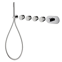 Carlo Frattini So Смеситель для душа встроенный, термостатический, 4 запорных вентиля, с душевым комплектом, цвет: хром