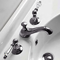 Sbordoni Livia Смеситель для раковины на 3 отверстия, цвет: черный никель/Swarovski