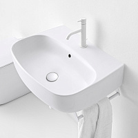 Kerasan Nolita Раковина 60х45 см, 1 отв., подвесная/накладная, цвет: белый матовый