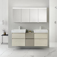 Burgbad Lin20 Комплект мебели 166х37х71см, подвесной, с раковиной, с 2 ящиками, цвет: Merino oak decor