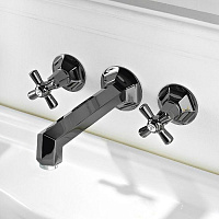 Sbordoni Deco Смеситель для раковины на 3 отверстия, цвет: черный никель