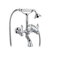 Nicolazzi Petit Mont Blanc Смеситель для ванны с душем duplex настенный на 2 отверстия, излив: 155 мм, цвет: хром