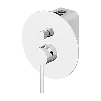 Gattoni Circle One Смеситель для душа, встраиваемый, на 2 выхода, с переключателем, с GBOX, цвет: белый матовый