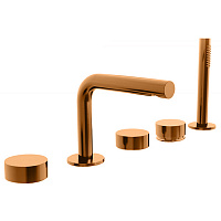 Fantini AF/21 Набортный смеситель для ванны, 5 отв., излив: 155 мм, цвет: Matt Copper PVD