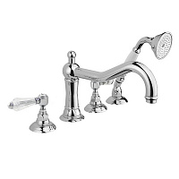 Nicolazzi Cristallo Liberty Смеситель на борт ванны с душем на 4 отверствия, излив: 246 мм, цвет: хром