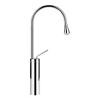 Gessi Goccia Смеситель для раковины на 1 отверстие, высокий, излив 174мм R=90, с фиксированным носиком, цвет: хром