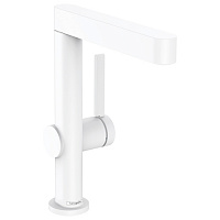 Hansgrohe Finoris Смеситель для раковины, на 1 отв., с поворотным изливом, с донным клапаном, цвет: белый матовый