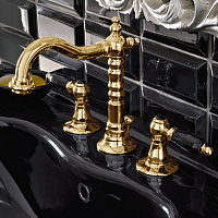 Sbordoni Livia Смеситель для раковины на 3 отверстия, цвет: глянцевая латунь/черный