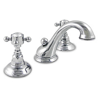 Nicolazzi Half Dome Crystal Смеситель для раковины на 3 отверстия, с донным клапаном, излив: 130 мм, цвет: хром