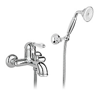Nicolazzi Cristallo Liberty Смеситель для ванны однорычажный, настенный, с ручным душем, цвет: хром