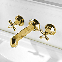 Sbordoni Deco Смеситель для раковины на 3 отверстия, цвет: глянцевая латунь