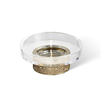 Decor Walther Rocks STS Мыльница настольная, прозрачное стекло, с кристаллами Swarovski, цвет: золото матовое