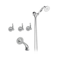 Nicolazzi Impero Смеситель для ванны с изливом из стены на 4 отверстия, встраиваемый, излив: 180 мм, цвет: хром