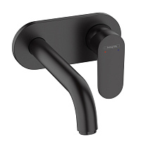 Hansgrohe Vernis Blend Смеситель для раковины, настенный, излив 204 мм, внешняя часть, цвет: матовый черный