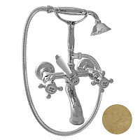 Nicolazzi Half Dome Смеситель для ванны на 2 отверстия, с ручным душем, цвет: натуральная латунь