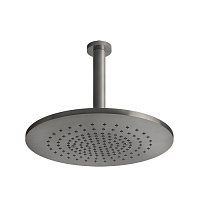 Gessi Shower316 Душевая головка шарнирная для потолочного крепления на 1/2” с защитой от известкового налёта, высота 243мм, цвет: шлифованная сталь