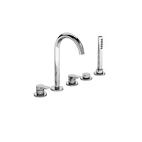 Fantini AL/23 Смеситель для ванны, набортный, 5 отв., излив: 160 мм, цвет: хром