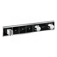 Hansgrohe RainSelect Смеситель для душа, термостатический, 3 источника, СМ, внешняя часть, цвет: черный/хром