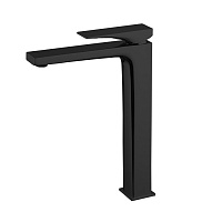 Carlo Frattini Zeta Смеситель для раковины, высокий, на 1 отверстие, донный клапан click-clack, цвет: чёрный матовый