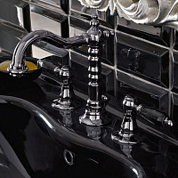 Sbordoni Livia Смеситель для раковины на 3 отверстия, цвет: глянцевая черный никель/черный