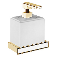 Gessi Eleganza Дозатор для жидкого мыла подвесной, цвет: шлифованное золото/белый