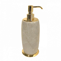 3SC Elegance Дозатор для жидкого мыла, настольный, цвет: мрамор botticino/золото 24к. Lucido