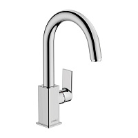 Hansgrohe Vernis Shap Смеситель для раковины, излив 210 мм, с донным клапаном, цвет: хром