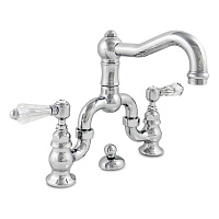 Nicolazzi Cristallo Liberty Смеситель для раковины в виде моста на 3 отверствия, излив: 165 мм, цвет: хром