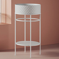 Artceram VOGUE Металическая структура Ø44хh72,5см для раковин Rombo без отв. под смеситель, с керамической полочкой, цвет: белый матовый