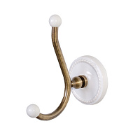 Devon&Devon Dorothy Вешалка-крючок, подвесной, цвет: состаренная бронза/белый