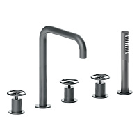 Fantini Fontane Bianche Набортный смеситель для ванны, 5 отв., цвет: Matt Gun Metal PVD