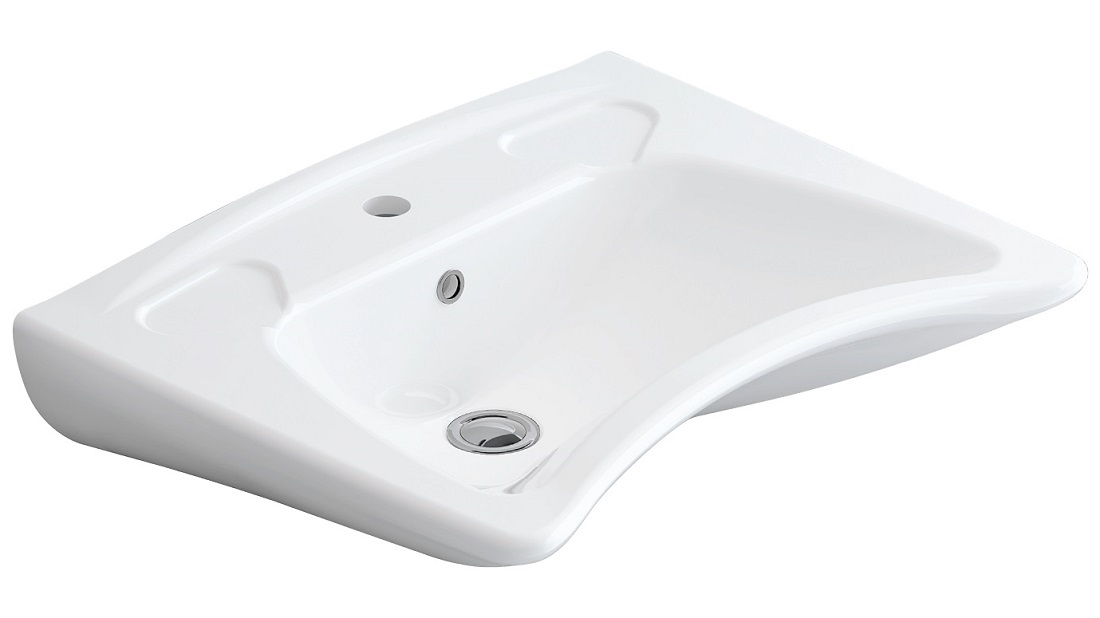 a-Speciale Раковина для инвалидов 500*600 мм с 1 отверстием под смеситель и без донного клапана