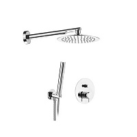 Kerasan Nolita Душевой комплект: смеситель с переключателем, ручная лейка, держатель и верхний душ диаметром 200мм, цвет: хром