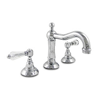 Nicolazzi Cristallo Liberty Смеситель для раковины на 3 отверстия, с донным клапаном, излив: 165 мм, цвет: хром