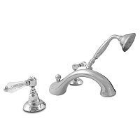 Nicolazzi Cristallo Liberty Смеситель на борт ванны с душем на 4 отверствия, излив: 200 мм, цвет: хром