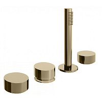 Fantini AF/21 Набортный смеситель для ванны, без излива, 4 отв., цвет: Matt British Gold PVD