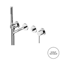 Gattoni Circle Two Смеситель встраиваемый для ванны на 4 отв, с ручной лейкой, цвет: bianco opaco