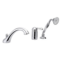 Nicolazzi Cristallo Liberty Смеситель на борт ванны на 3 отверстия, с изливом 200мм и ручным душем, цвет: хром