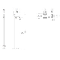NOORTH milldue edition Смеситель для раковины, напольный, цвет: полированная сталь