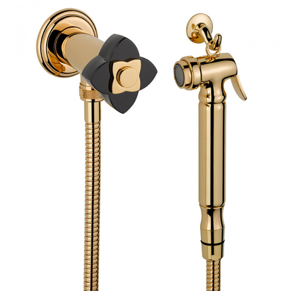 THG Petale de Cristal noir Гигиенический душ, цвет: золото/черный хрусталь