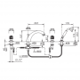 Nicolazzi Onice Смеситель на борт ванны, 4 отв., излив: 223 мм, с ручным душем, цвет:хром