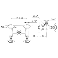 Nicolazzi Half Dome Crystal Смеситель для душа без гибкого шланга и лейки, цвет: хром
