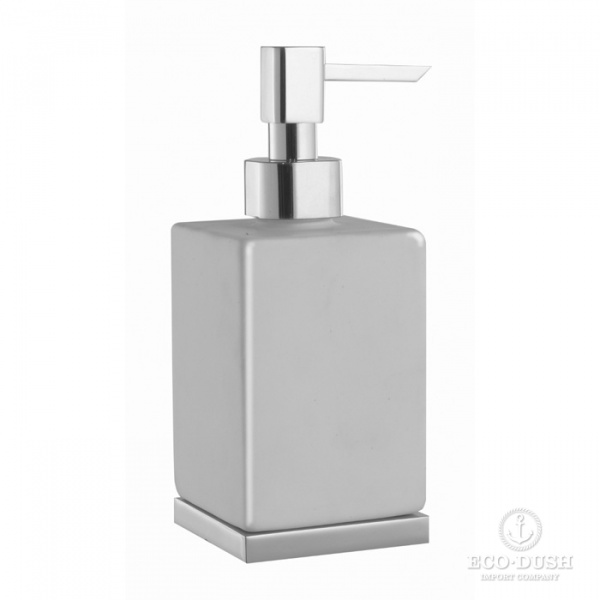 Stella Bamboo Quadro Дозатор для мыла керамический отдельностоящий 1014/D020, настольный, цвет: хром