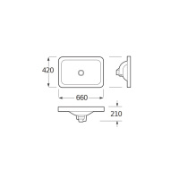 Armani Roca Baia Раковина 66x42 см, без отв., встраиваемая сверху, цвет: shagreen dark metallic