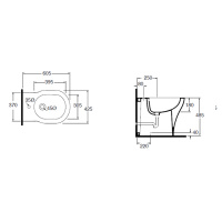 AZZURRA XL Биде напольное  61х43х49 см с 1 отв под смеситель, цвет: белый