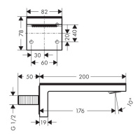 Axor MyEdition Излив для ванны, настенный, излив 200мм, цвет: хром/черный орех